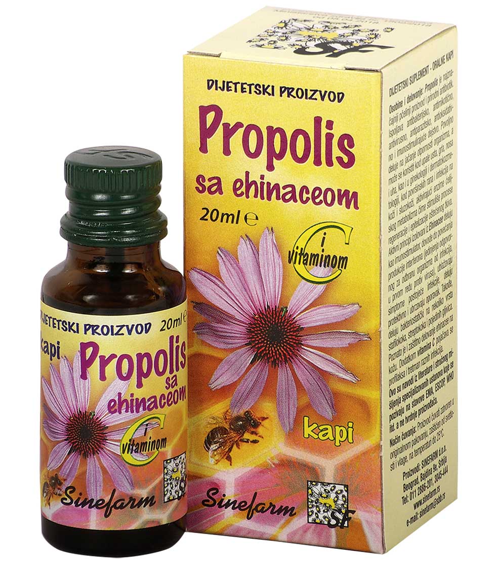 Propolis kapi sa ehinaceom i C vitaminom<br>-20 ml-e