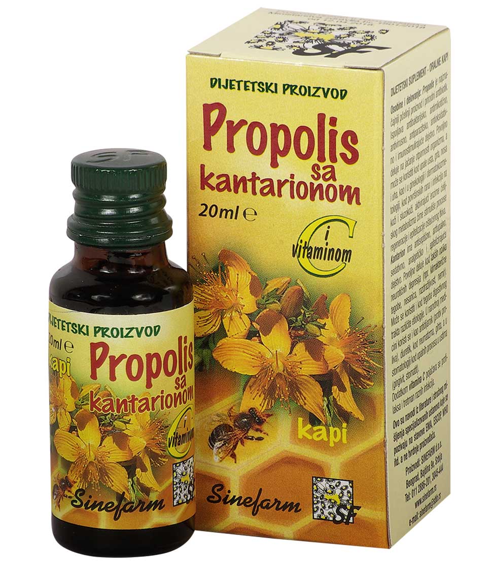 Propolis kapi sa kantarionom i C vitaminom<br>-20 ml-e
