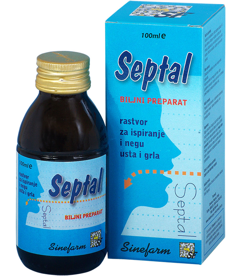 Rastvor za ispiranje i negu usta i grla<br>-100 ml-e SEPTAL