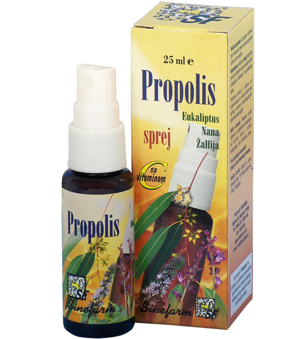 Propolis spray with mint, sage, eucalyptus <br>and Vitamin C-25 ml-e